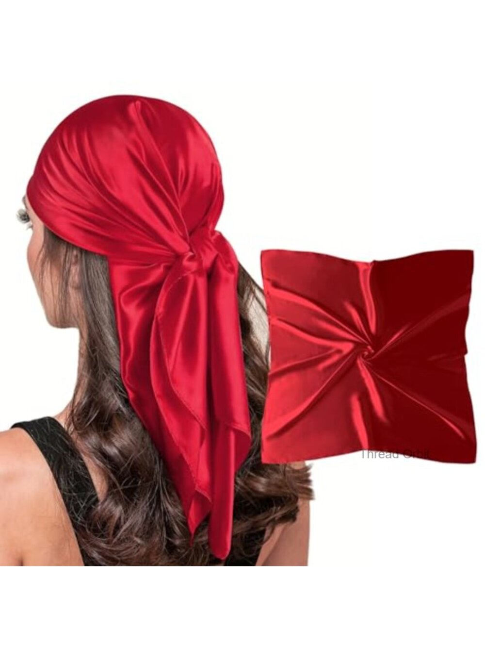 35" Square Silk Feeling Scarf for Hair Wrapping & Sleeping